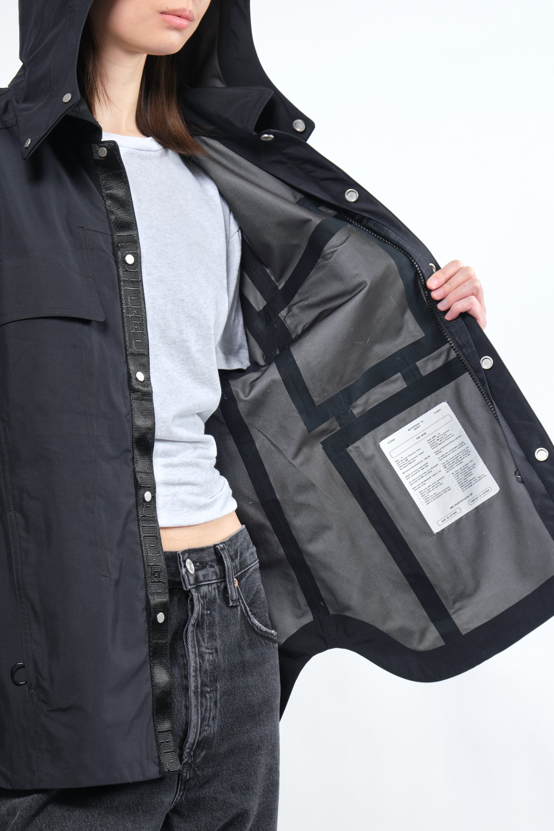 3in1 Black Waterproof Jacket + Down Puffer Liner - Adhere To  - 4