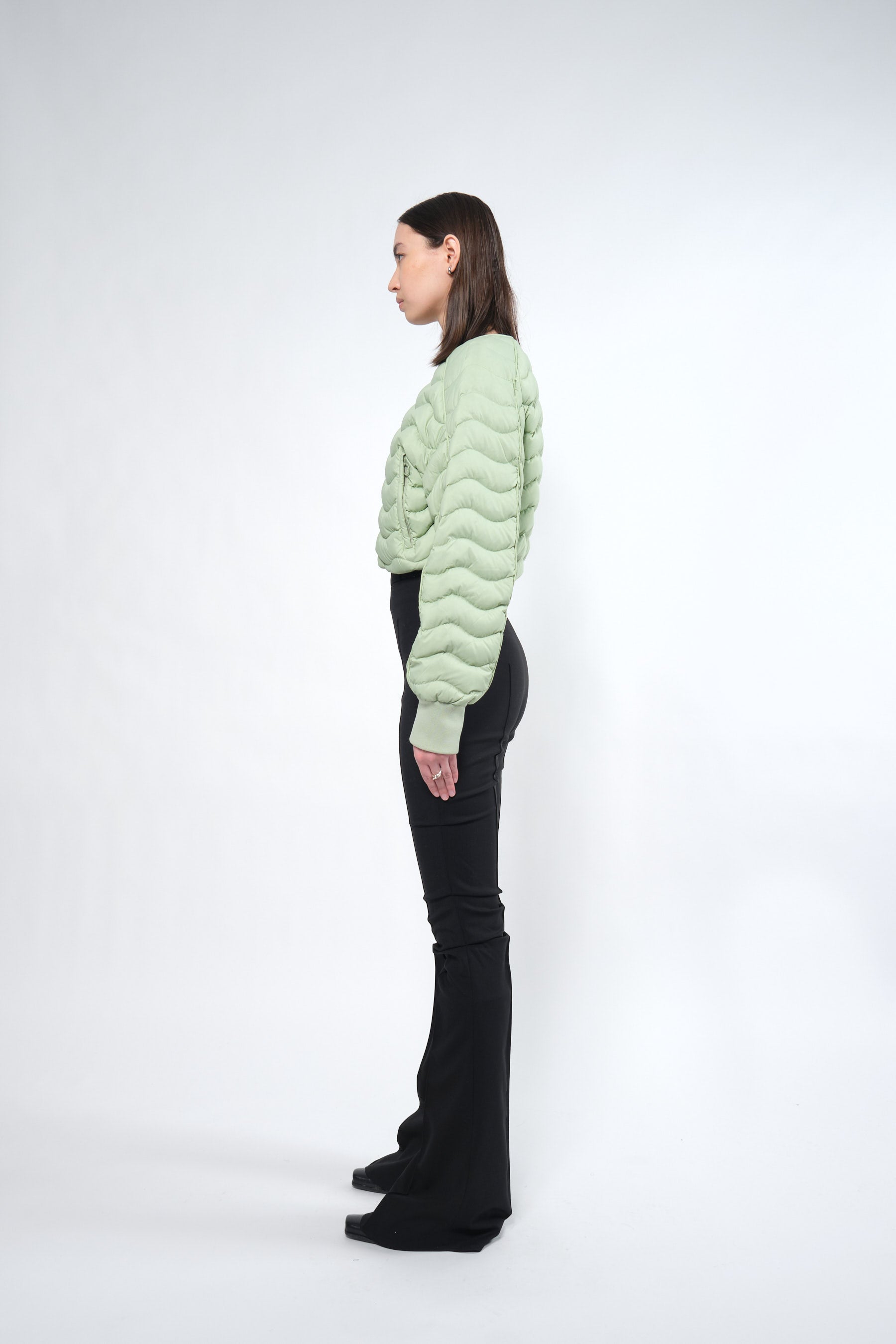 Re:Down® Green Light Crop Puffer Jacket - Adhere To  - 4