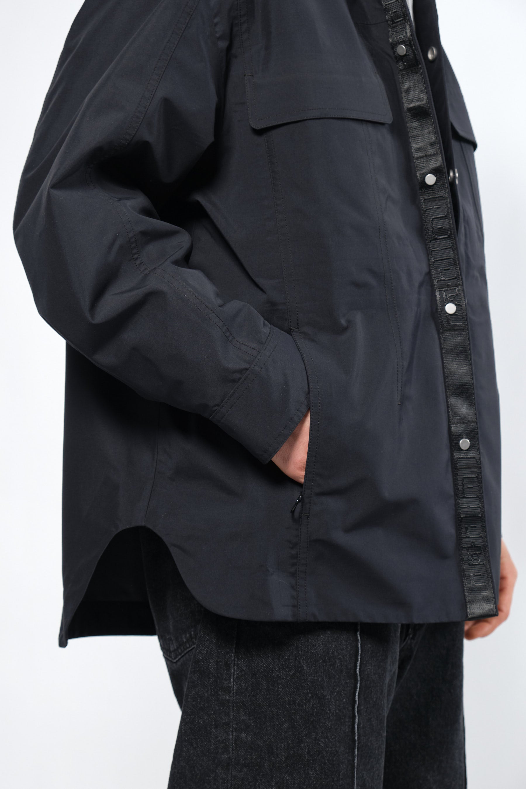 3L Black Waterproof Rain Jacket with Hood - Adhere To  - 11