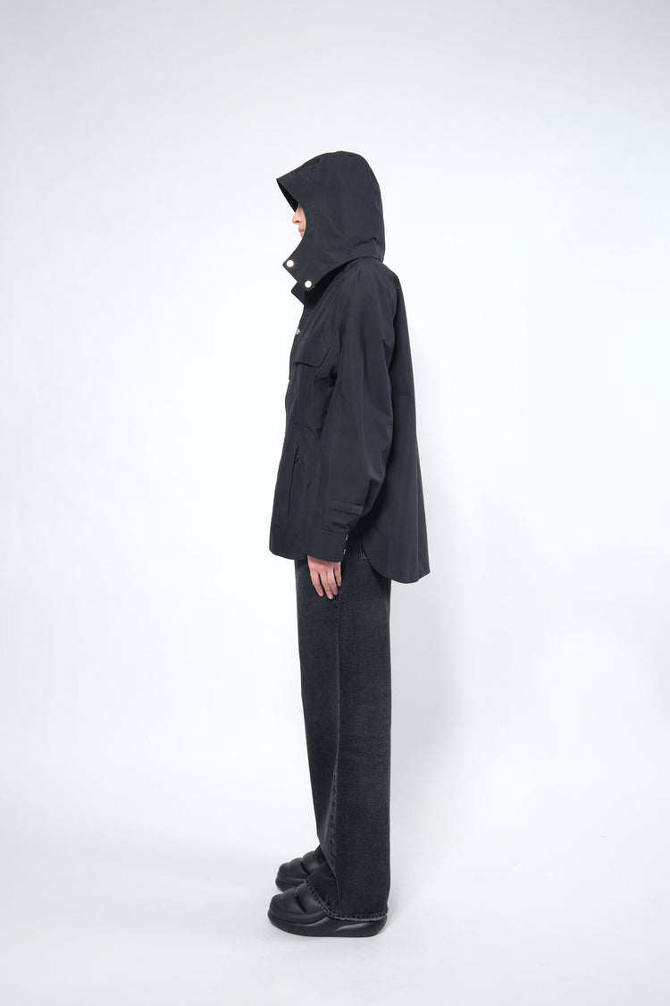 3L Black Waterproof Rain Jacket with Hood - Adhere To  - 6