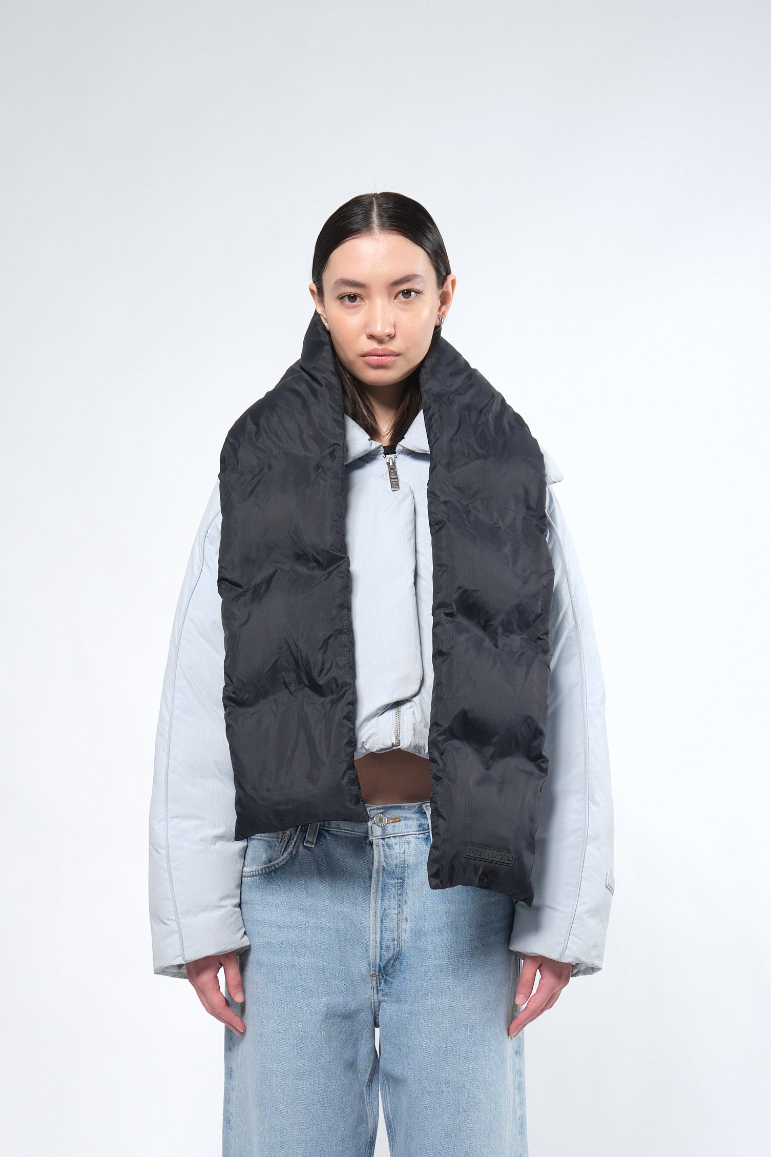  Re:Down® Black Puffer Scarf - Adhere To  - 2