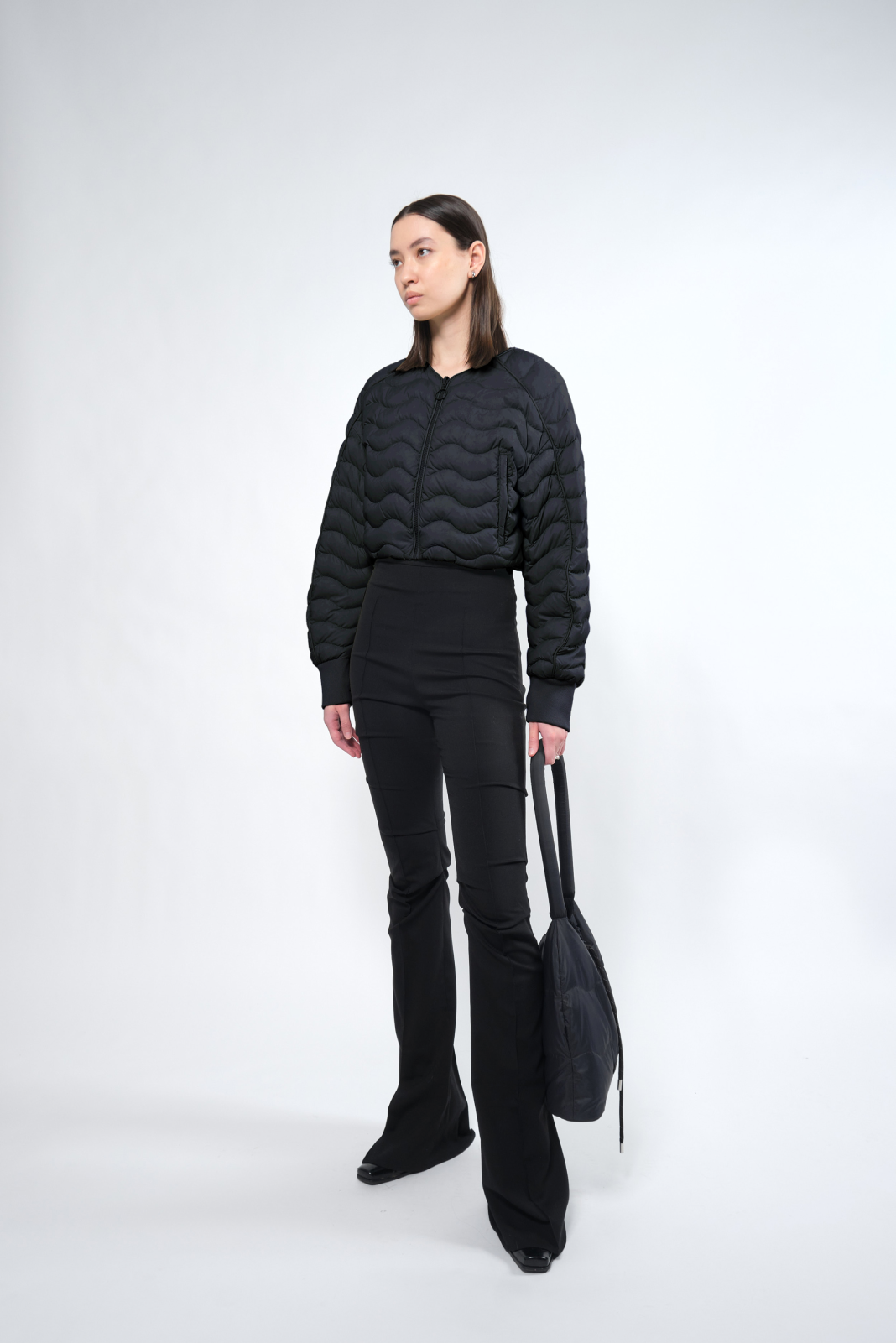  Re:Down® Black Light Crop Puffer Jacket - Adhere To  - 1