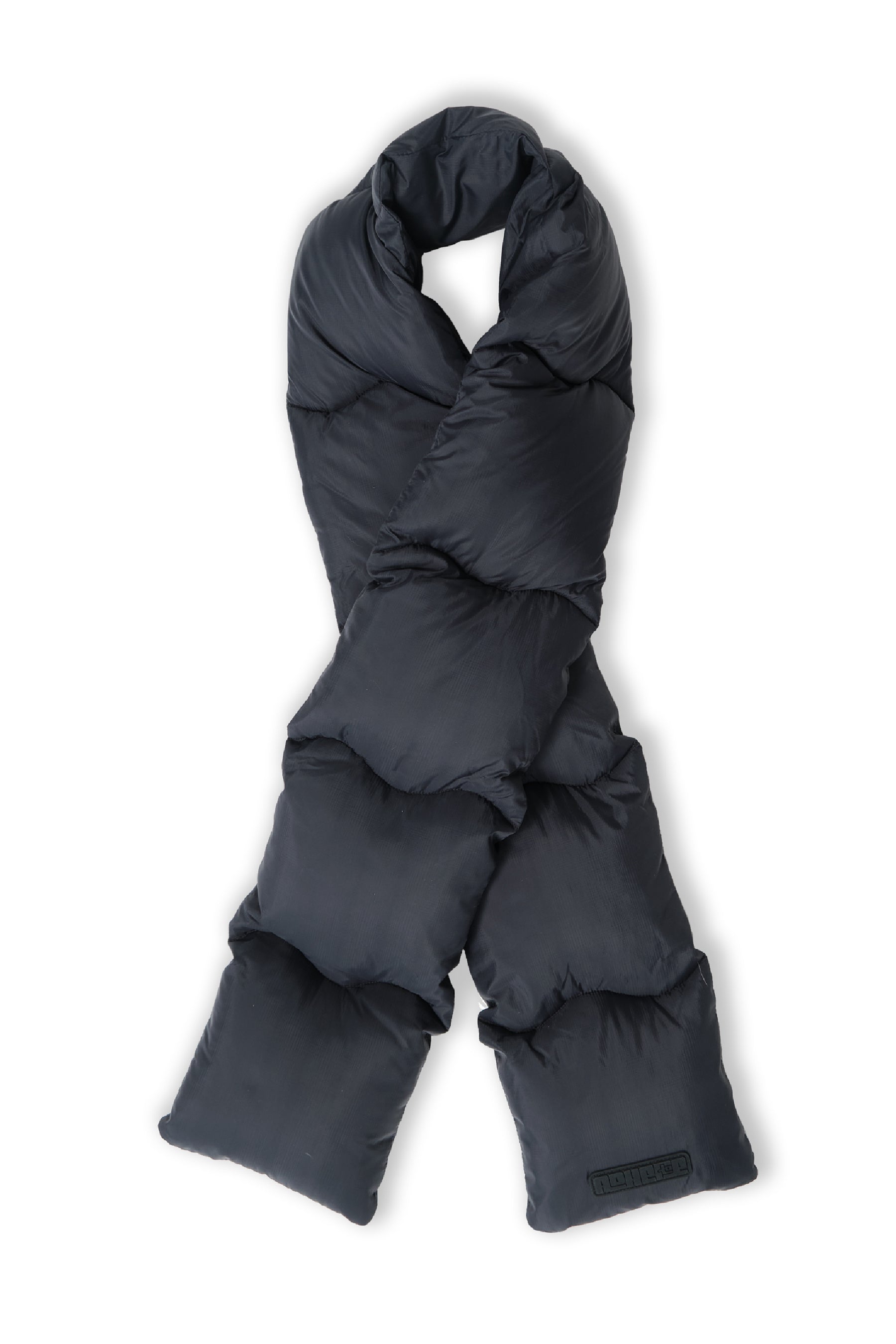 Re Down Black Puffer Scarf Adhere To