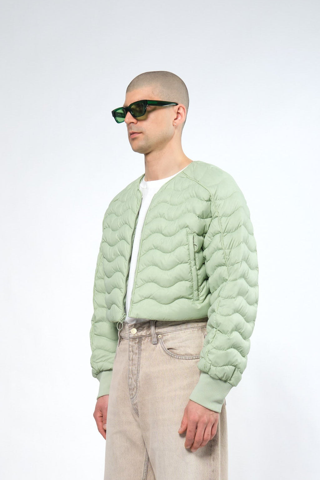  Re:Down® Green Light Crop Puffer Jacket - Adhere To  - 2