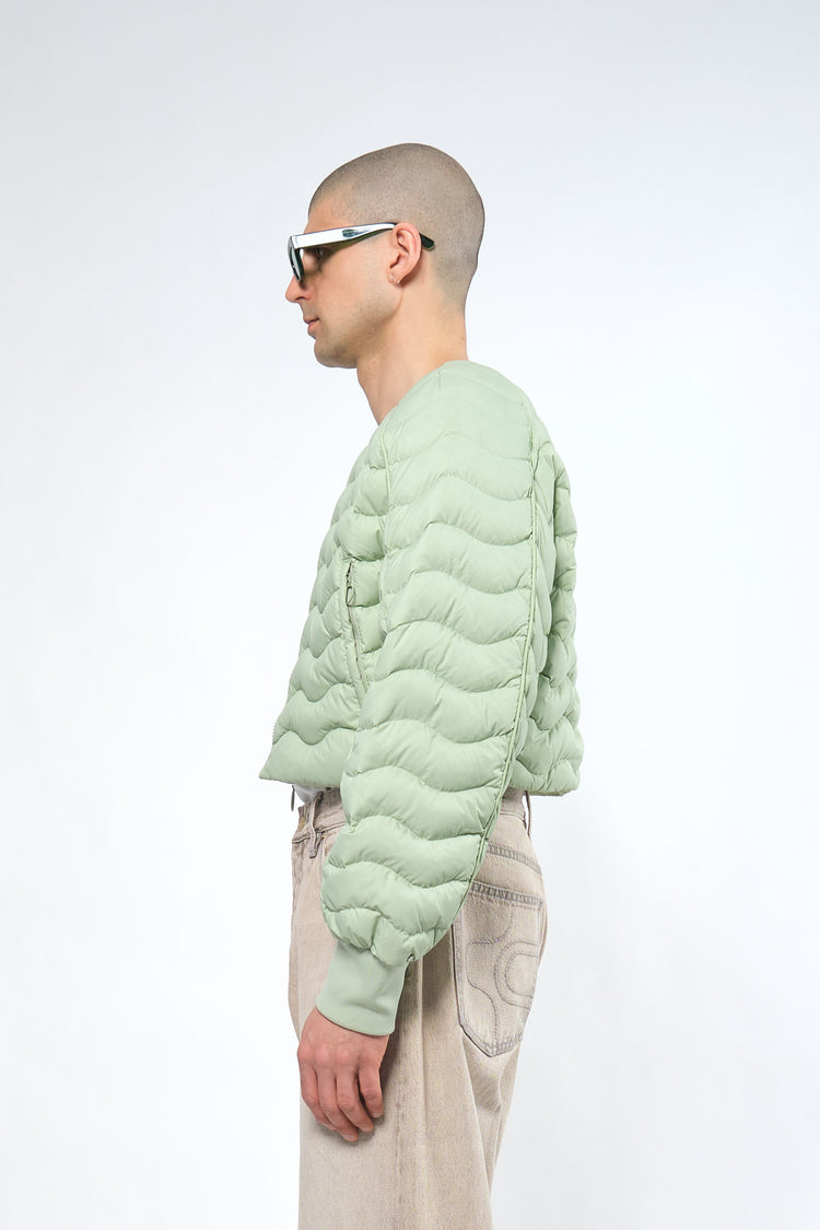  Re:Down® Green Light Crop Puffer Jacket - Adhere To  - 3