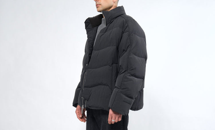  Re:Down® Black Puffer Jacket with Hood - Adhere To  - 3