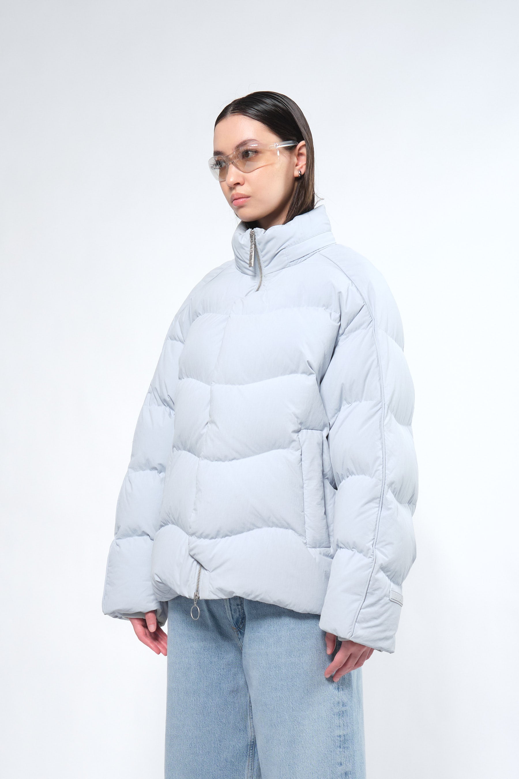  Re:Down® Ice Blue Puffer Jacket with Hood - Adhere To  - 4
