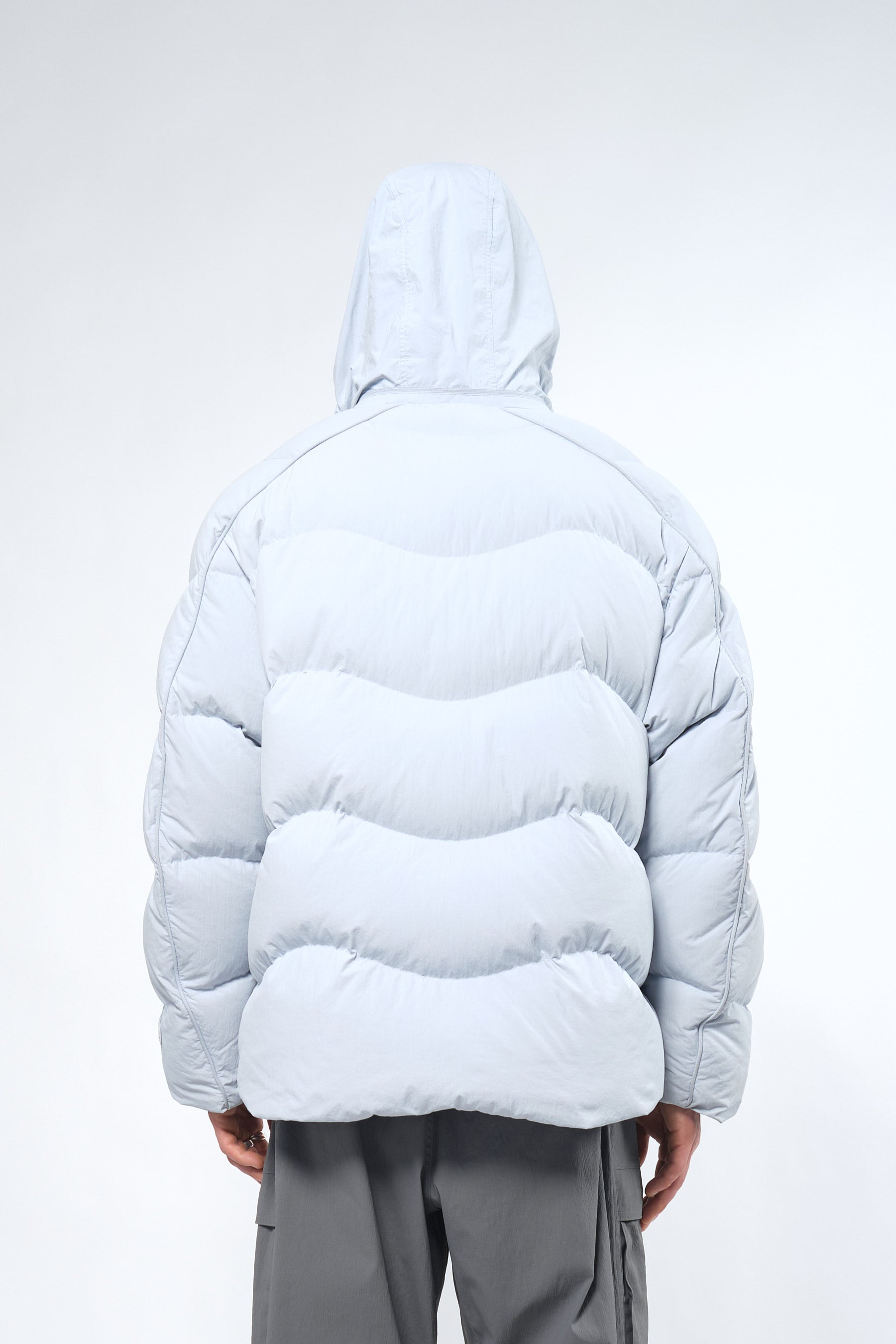  Re:Down® Ice Blue Puffer Jacket with Hood - Adhere To  - 5