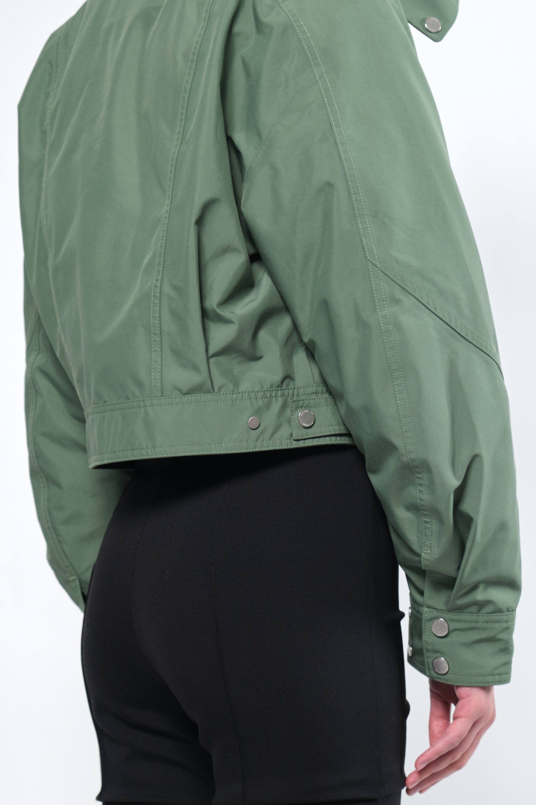  3L Green Waterproof Crop Rain Jacket with Hood - Adhere To  - 9
