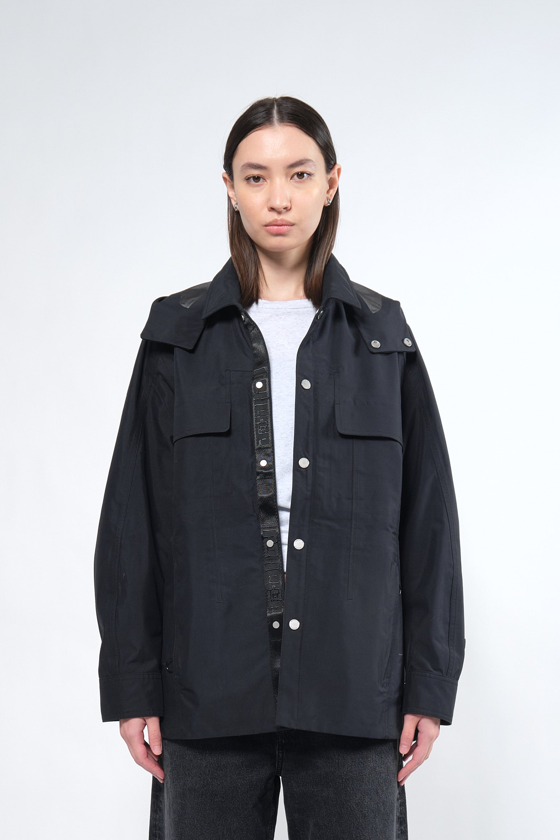  3L Black Waterproof Rain Jacket with Hood - Adhere To  - 3